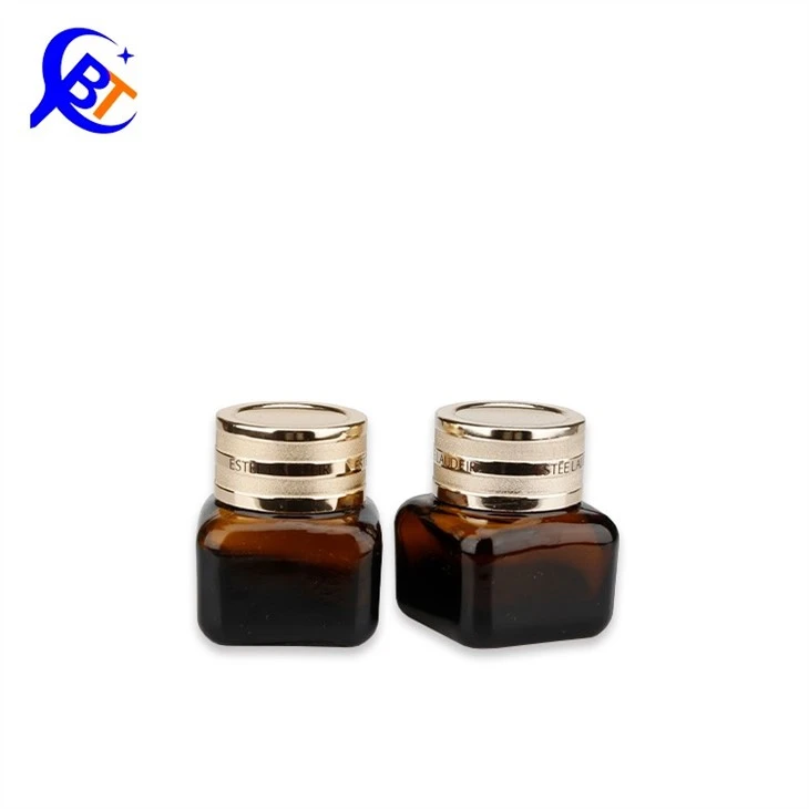 Cosmetic Jars With Gold Lids