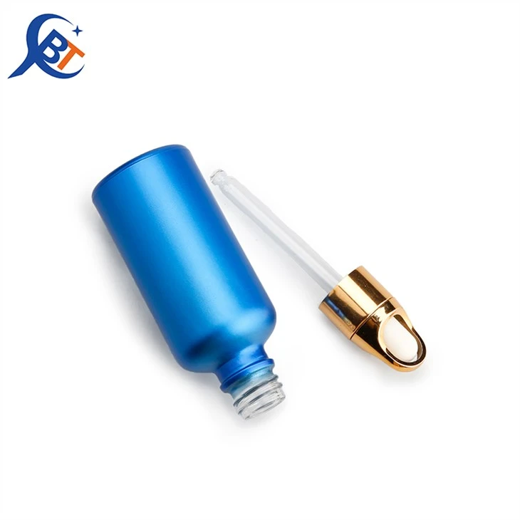 Electroplated Glass Cosmetic Dropper Bottles