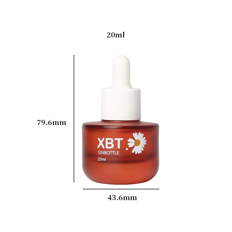 Sinbottle Round 20ml Amber Color Glass Dropper Bottle For Serum Oil Skin Care Pakcaging price